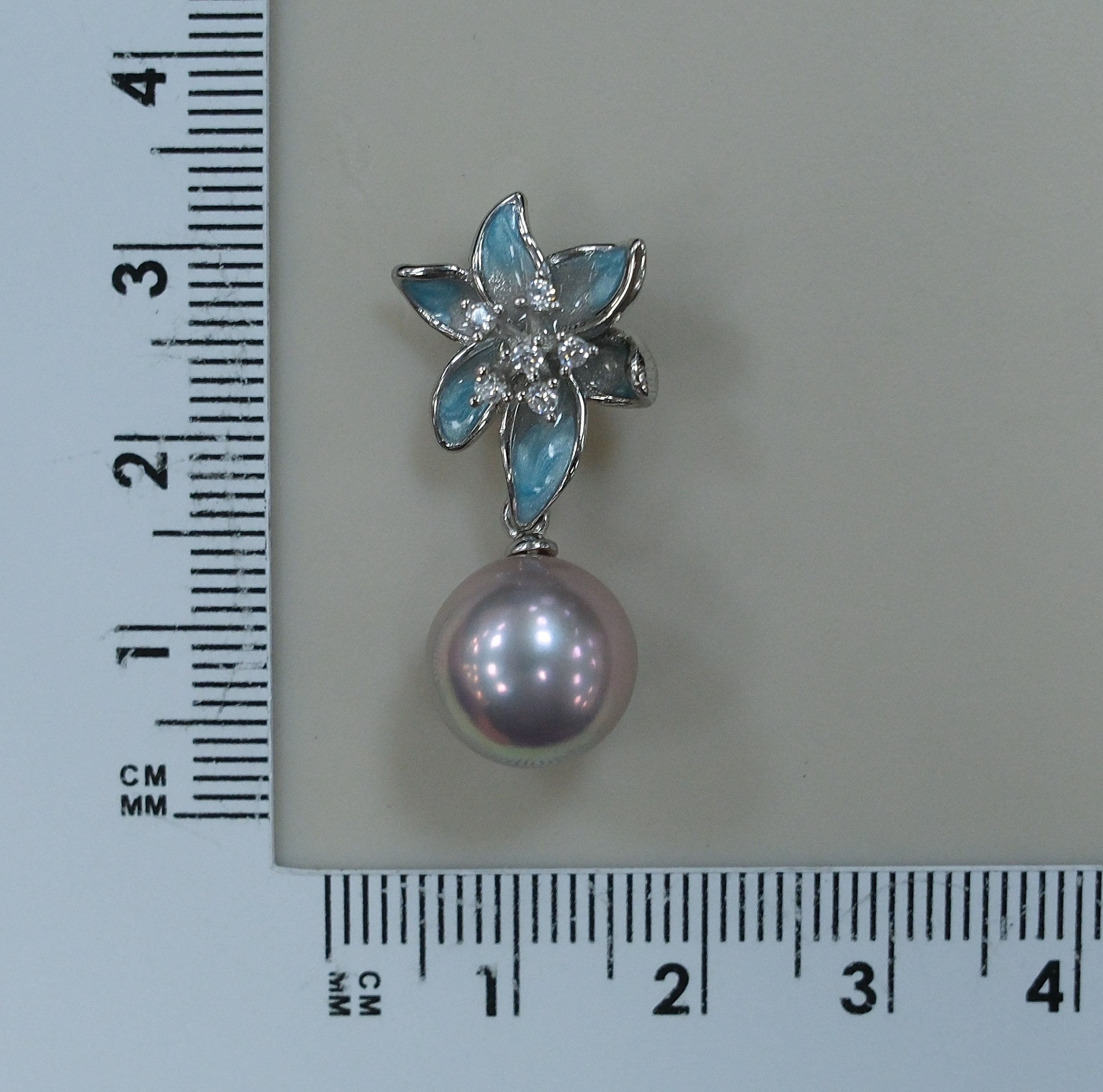 Серебряная подвеска с жемчугом Эдисон "Цветок"